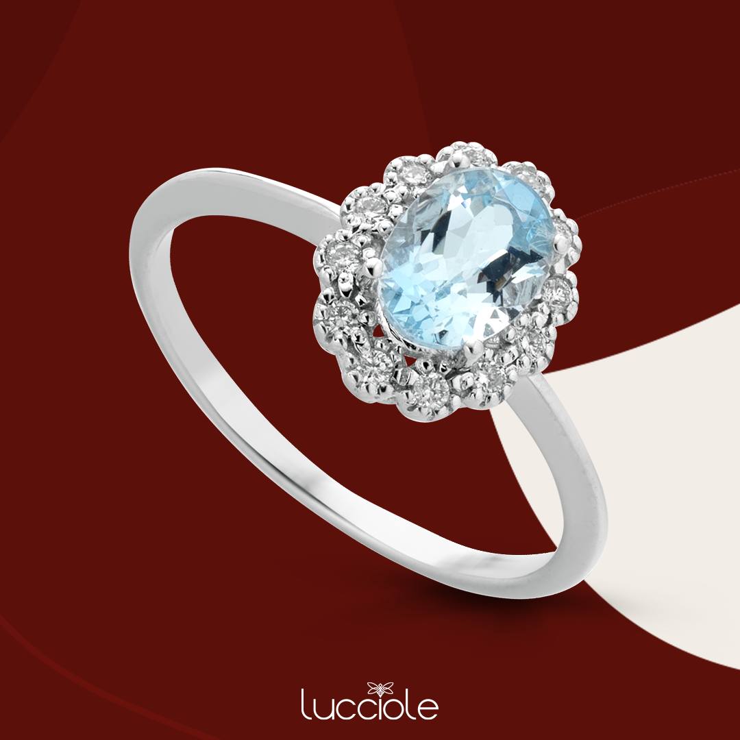 Anello Kate Acqua Marina LUCCIOLE