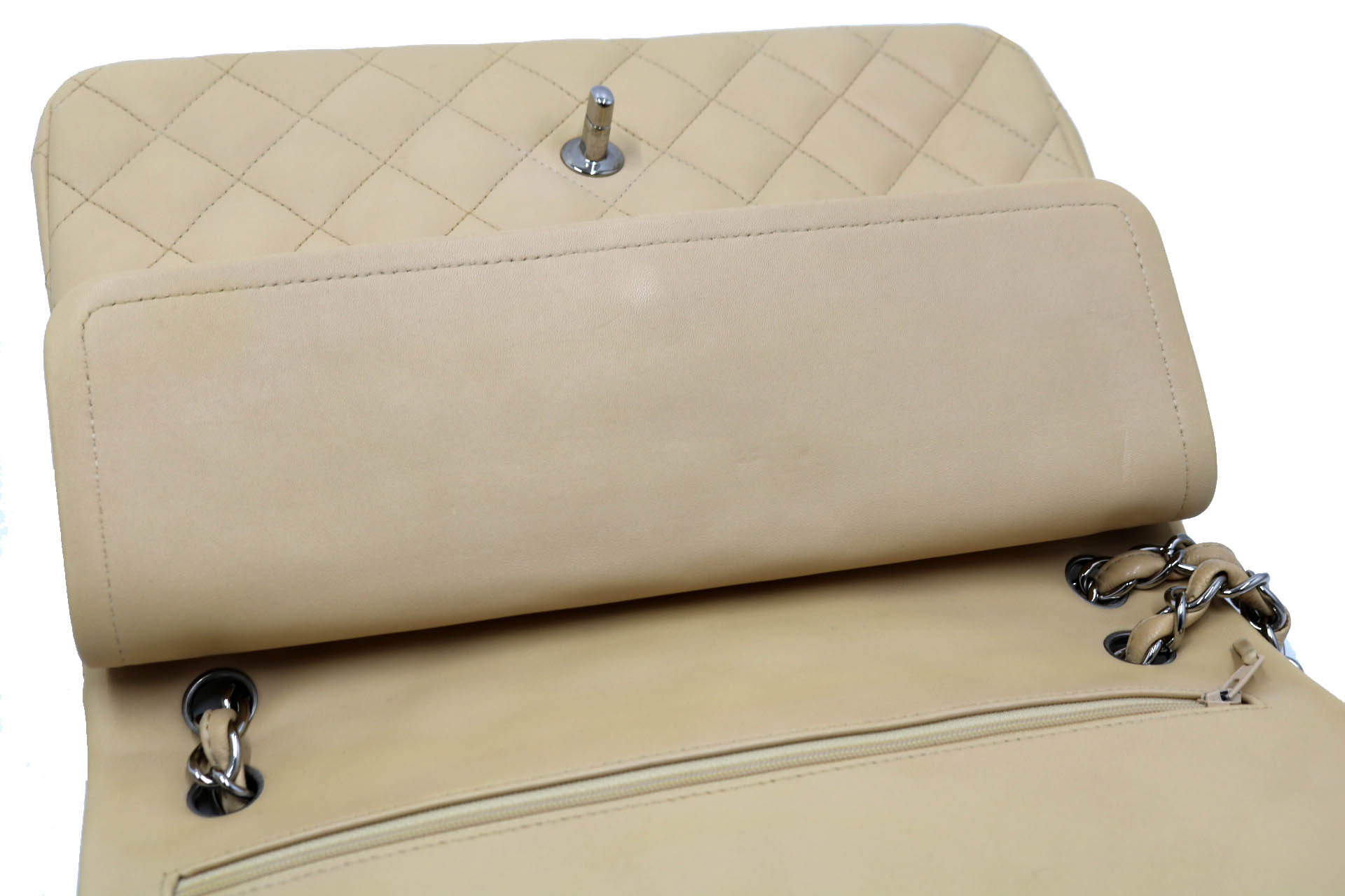 Chanel Timeless Jumbo Pelle Beige - immagine 7
