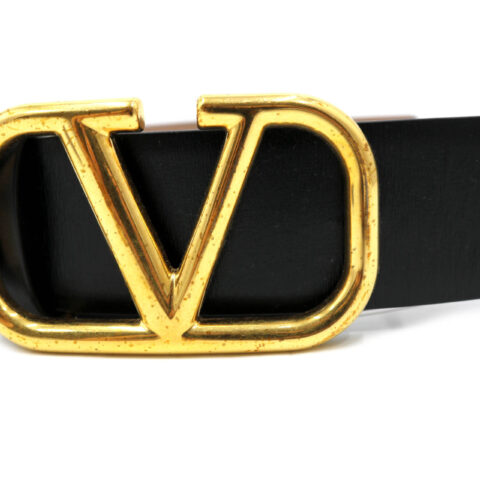 Valentino Cintura Reversibile Pelle Nera e Rosa