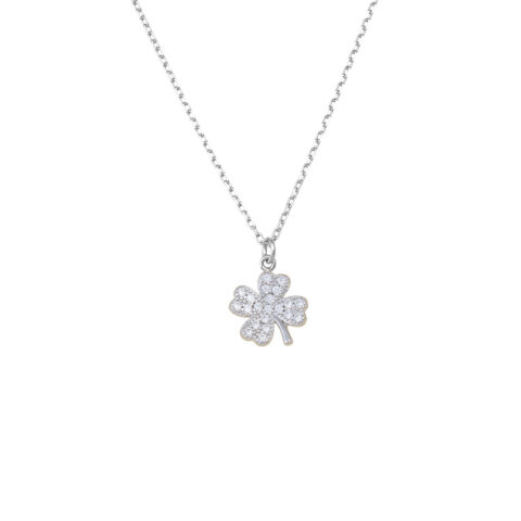 Collana charm quadrifoglio