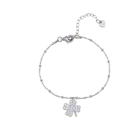 Bracciale charm quadrifoglio Arg.925