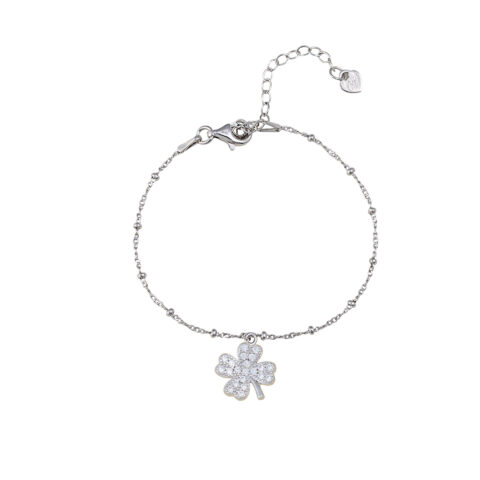 Bracciale charm quadrifoglio