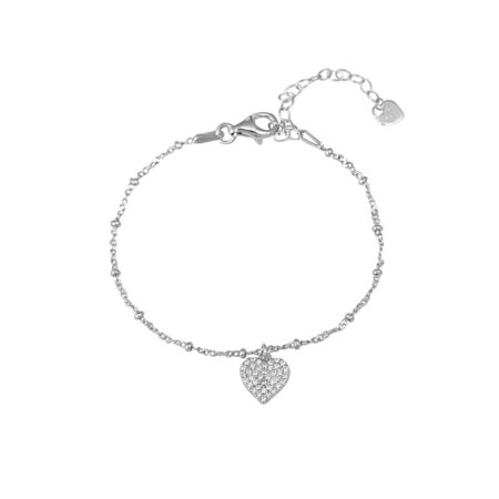 Bracciale charm cuore Arg.925