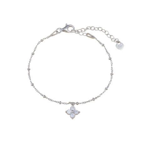 Bracciale charm fiore Arg.925