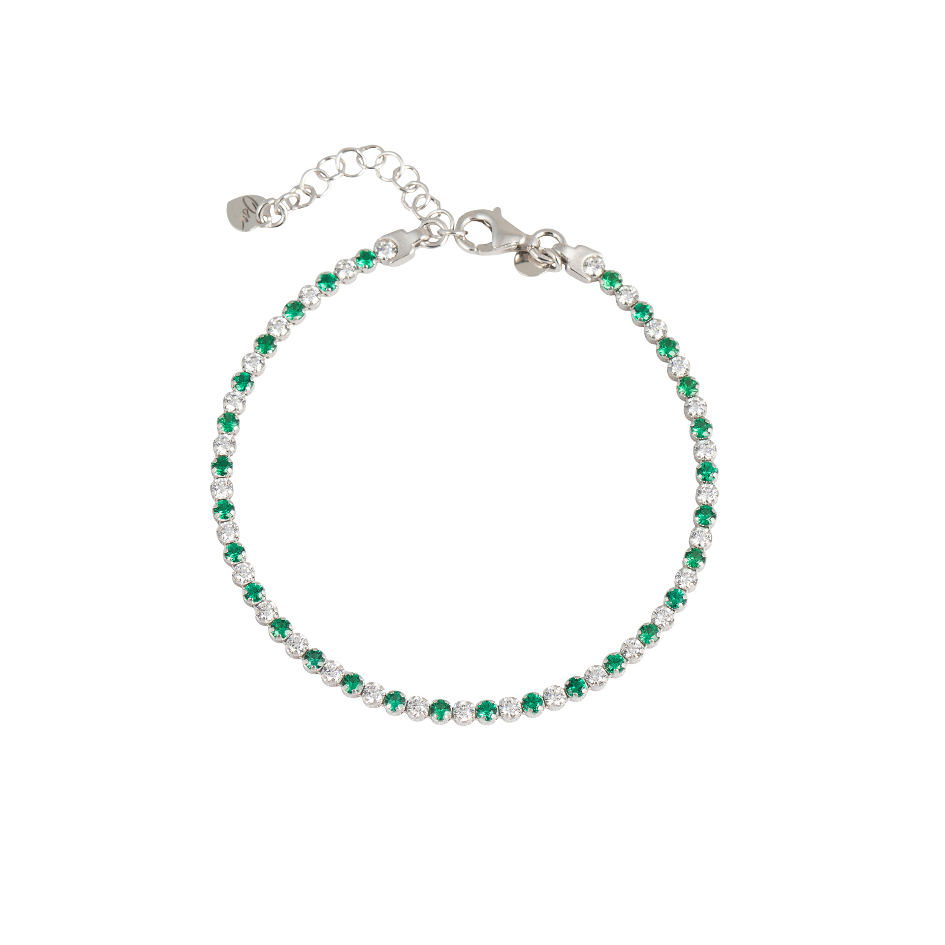 Bracciale tennis zirconi verdi