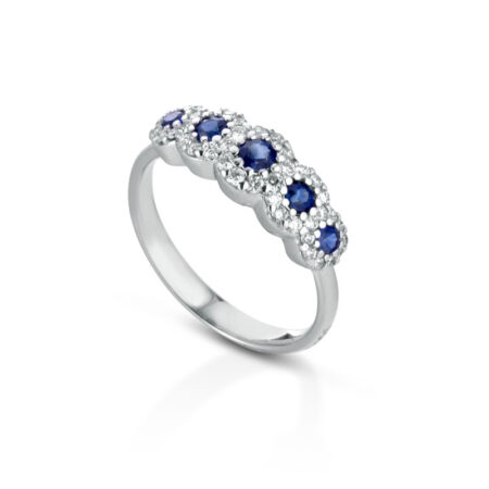 Anello Veretta Zaffiri