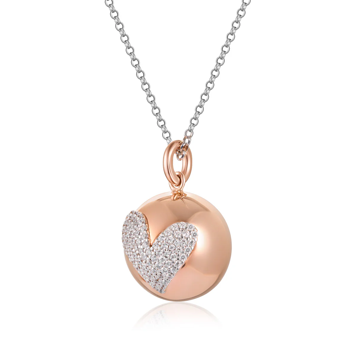 CHIAMA ANGELI IN ARGENTO ROSATO E CUORE DI ZIRCONI - immagine 3