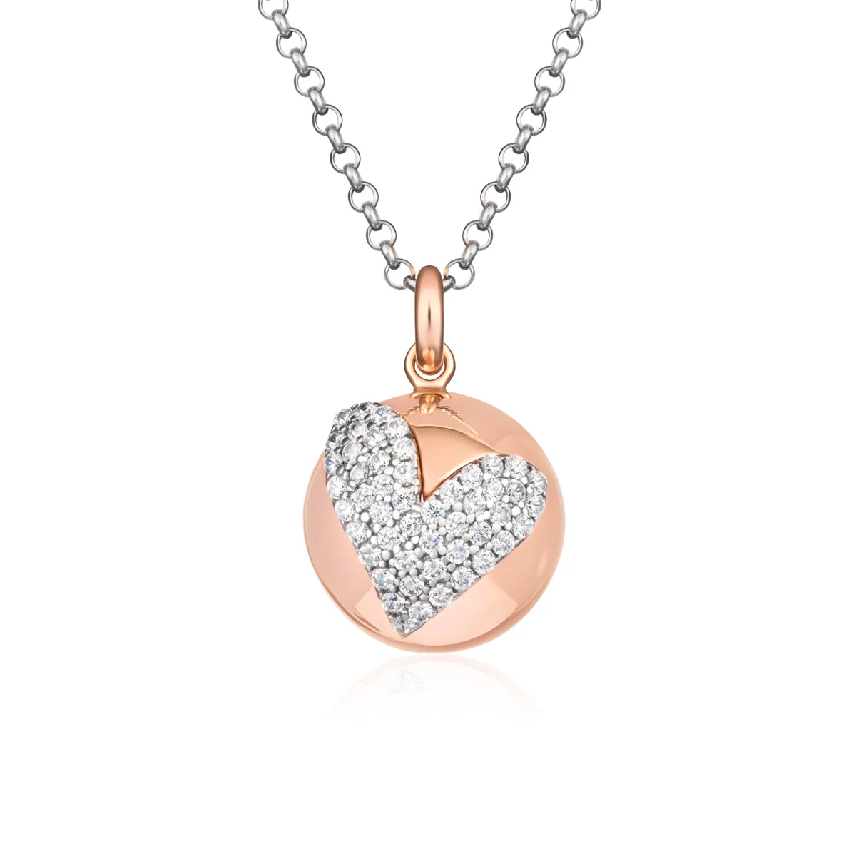 CHIAMA ANGELI IN ARGENTO ROSATO E CUORE DI ZIRCONI - immagine 4