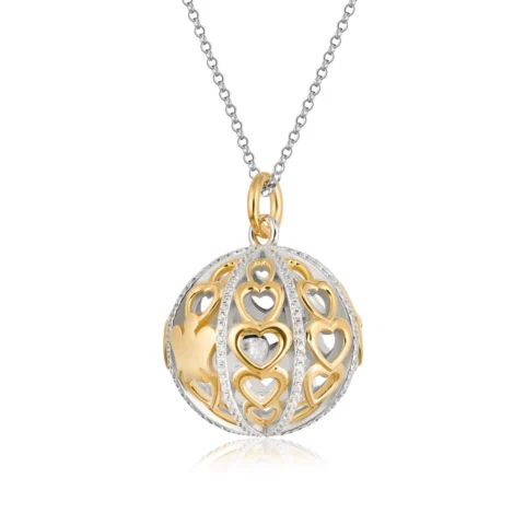 CHIAMA ANGELI DORATO CUORI E ZIRCONI