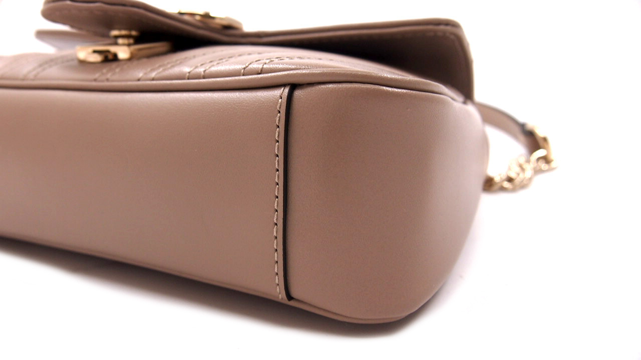 Gucci Borsa a Spalla GG Marmont Misura Piccola Pelle Beige Rosato - immagine 6