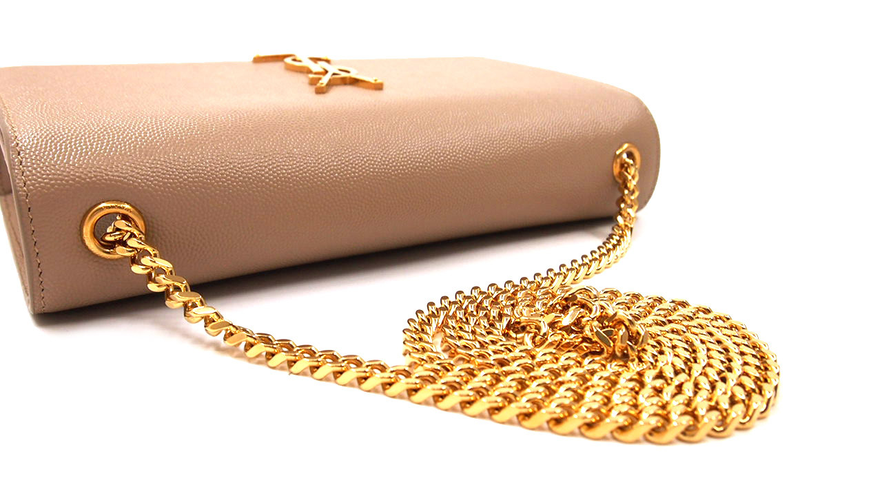 Saint Laurent Kate Medium Pelle Grain De Poudre Dark Beige - immagine 3