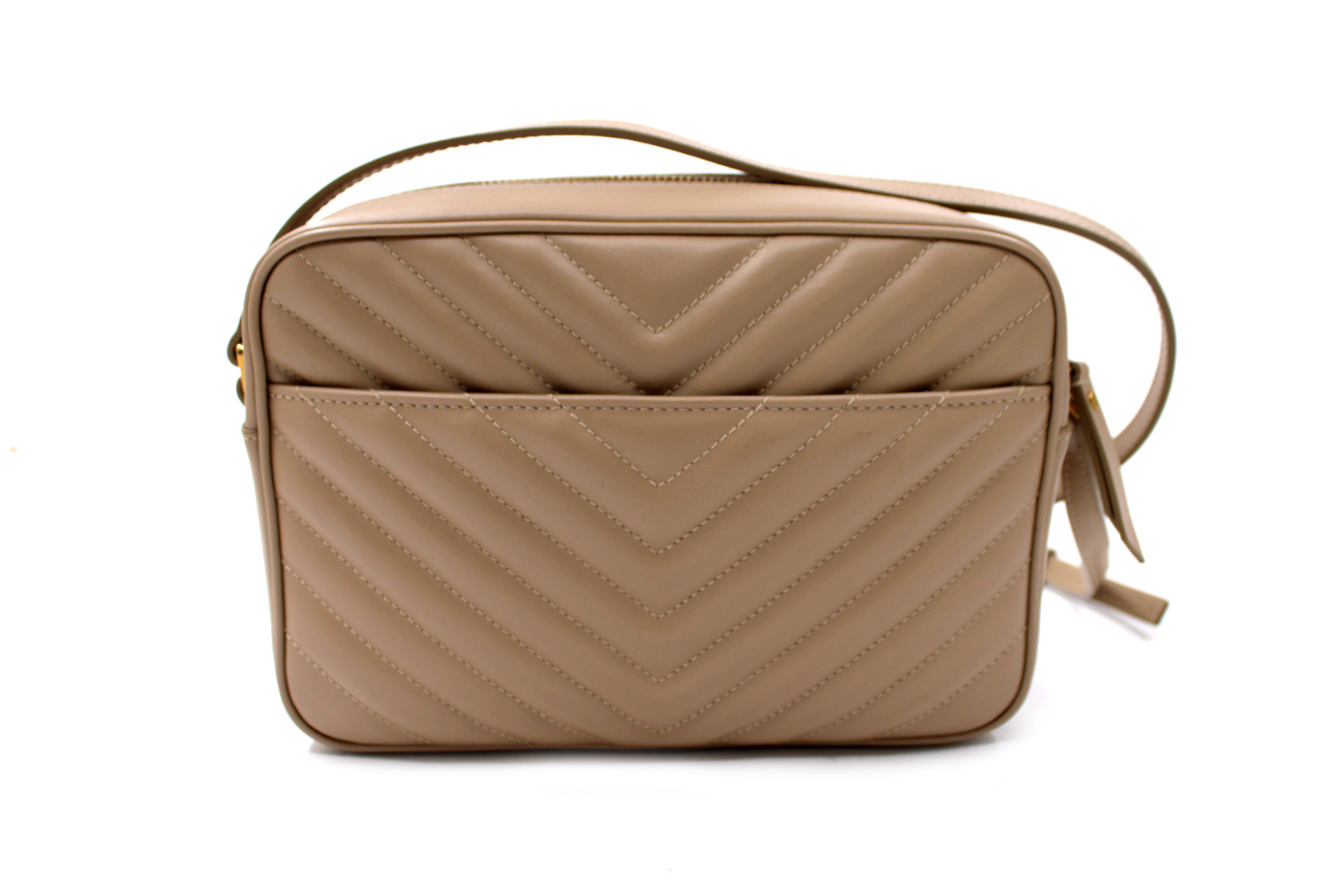 Saint Laurent Camera Bag Lou Pelle Trapuntata Beige - immagine 3
