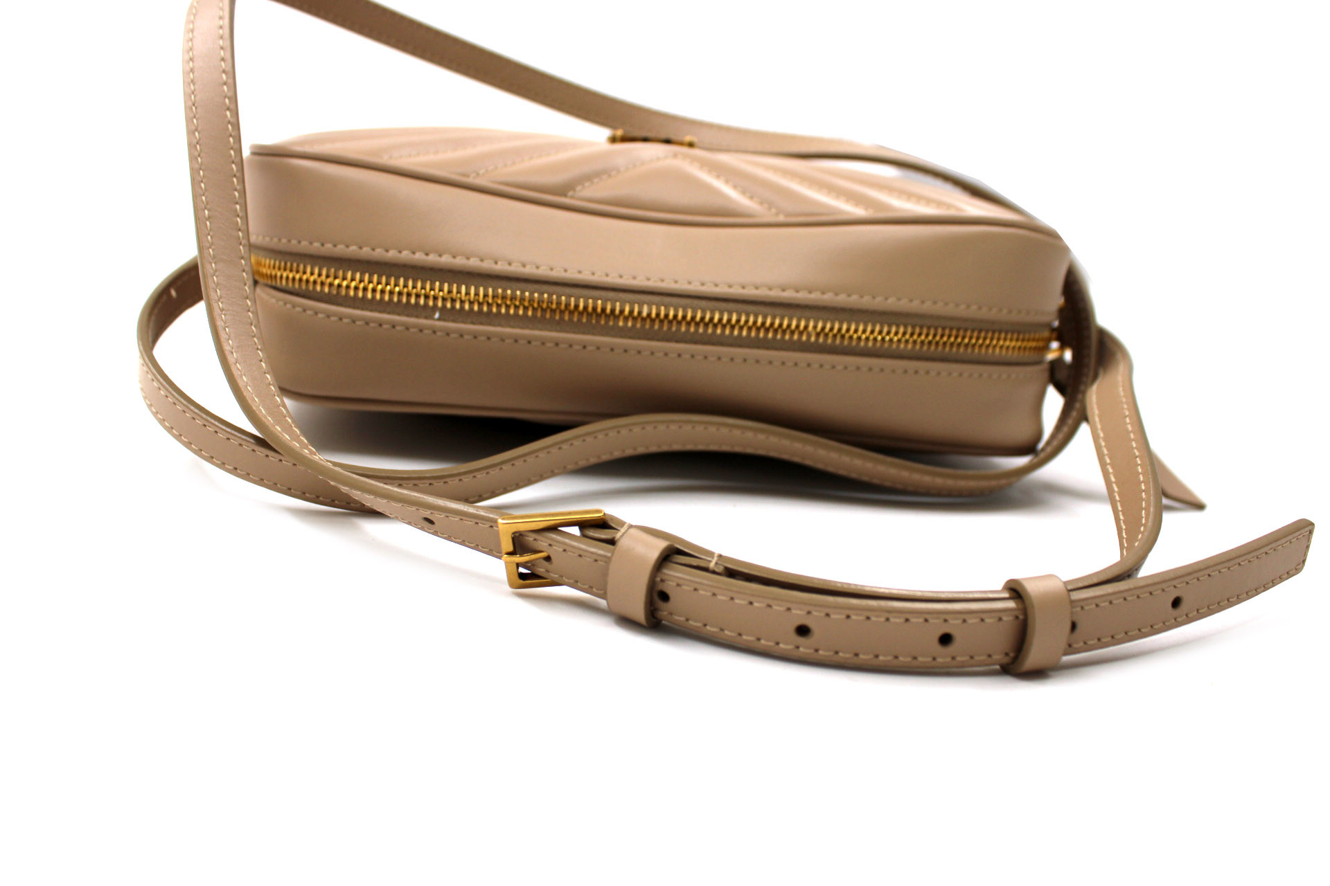 Saint Laurent Camera Bag Lou Pelle Trapuntata Beige - immagine 4