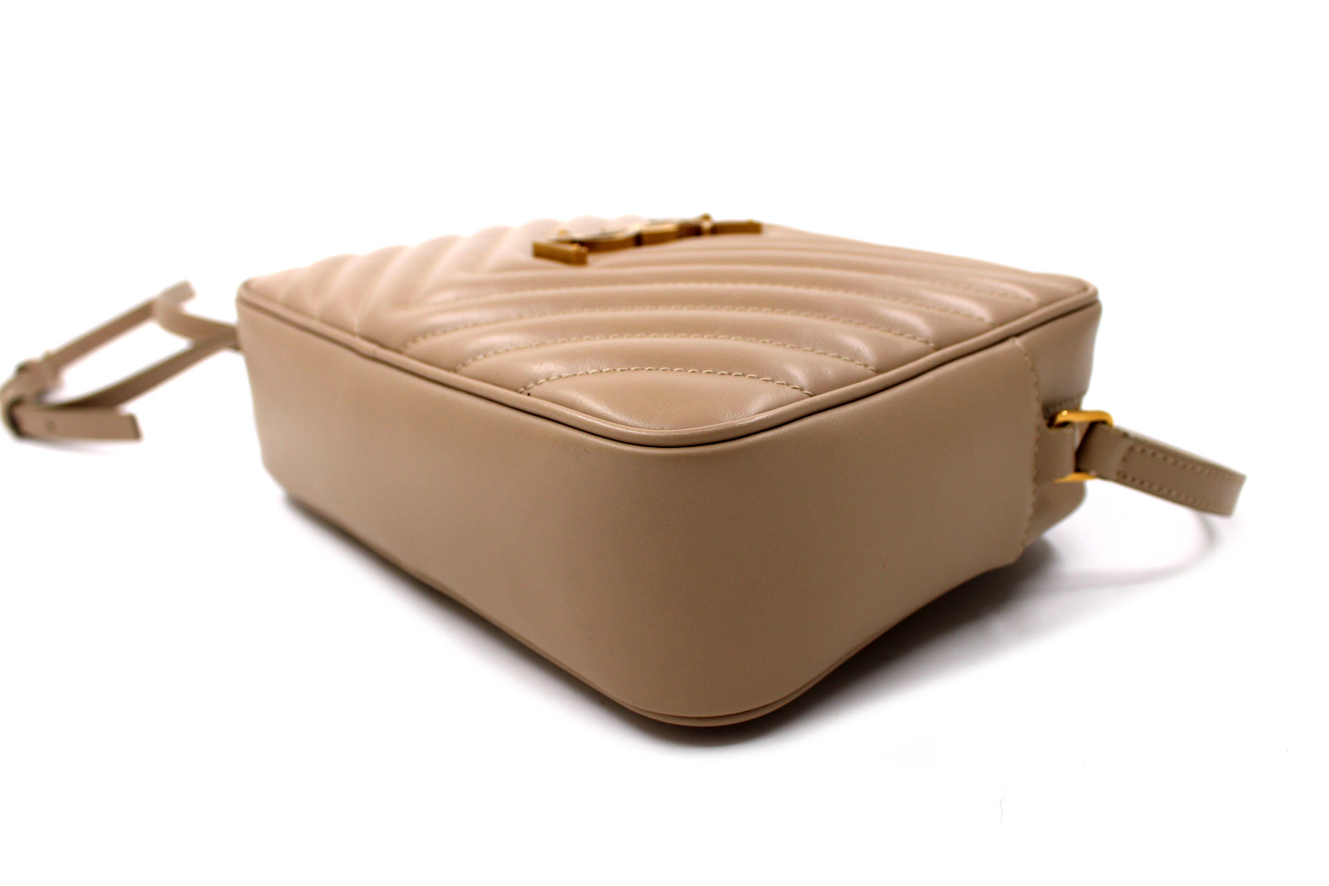Saint Laurent Camera Bag Lou Pelle Trapuntata Beige - immagine 6