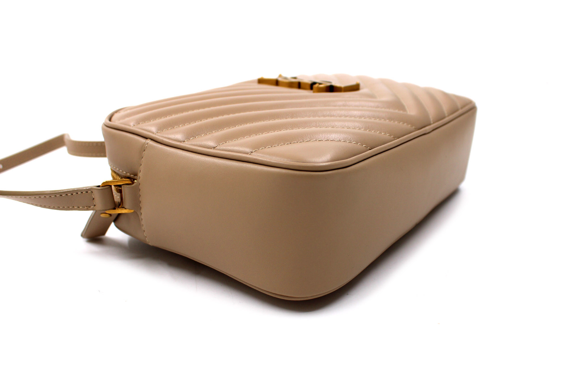 Saint Laurent Camera Bag Lou Pelle Trapuntata Beige - immagine 7