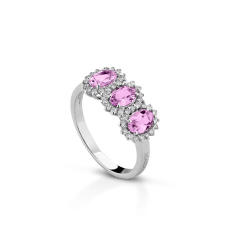 Anello Trilogy Zaffiri Rosa Aurora