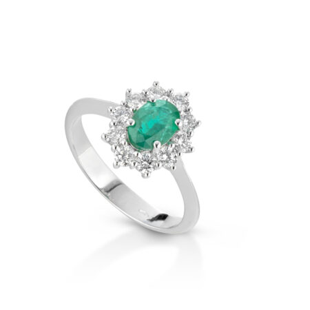 Anello Smeraldo Crown 18kt