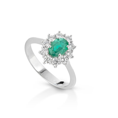 Anello Smeraldo Crown
