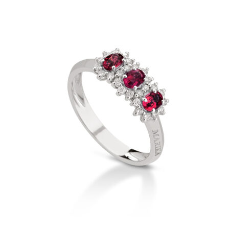 Anello Trilogy Rubini Rouge