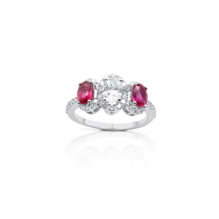 Anello Trilogy Rubini Trinità