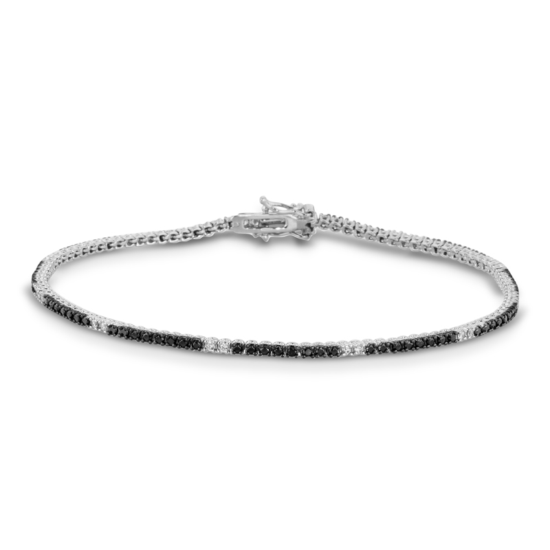 Bracciale Tennis Diamanti Neri Naturali 18kt