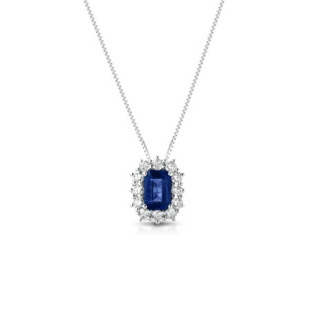 Collana Zaffiro Taglio Smeraldo