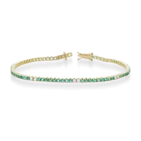 Bracciale Tennis Smeraldi Naturali Oro Giallo 18kt