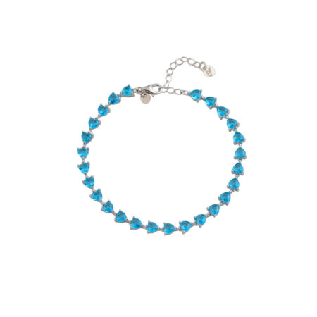 Bracciale Tennis Cuori Azzurri Arg.925