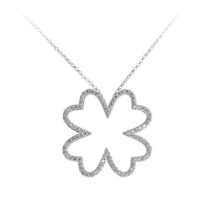 Collana lunga quadrifoglio Arg.925