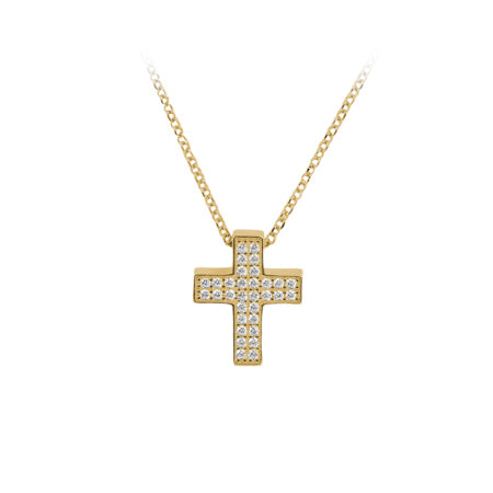 Collana Croce Dorata Arg.925
