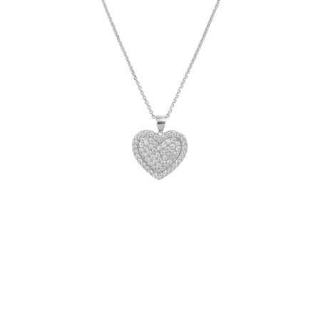 Collana Cuore Pavè Arg.925