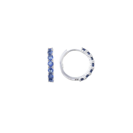 Orecchini Cerchietto Zirconi Blu Arg.925