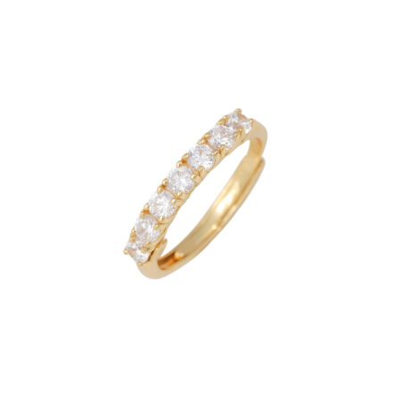 Anello Veretta Dorata Zirconi Arg.925 Regolabile