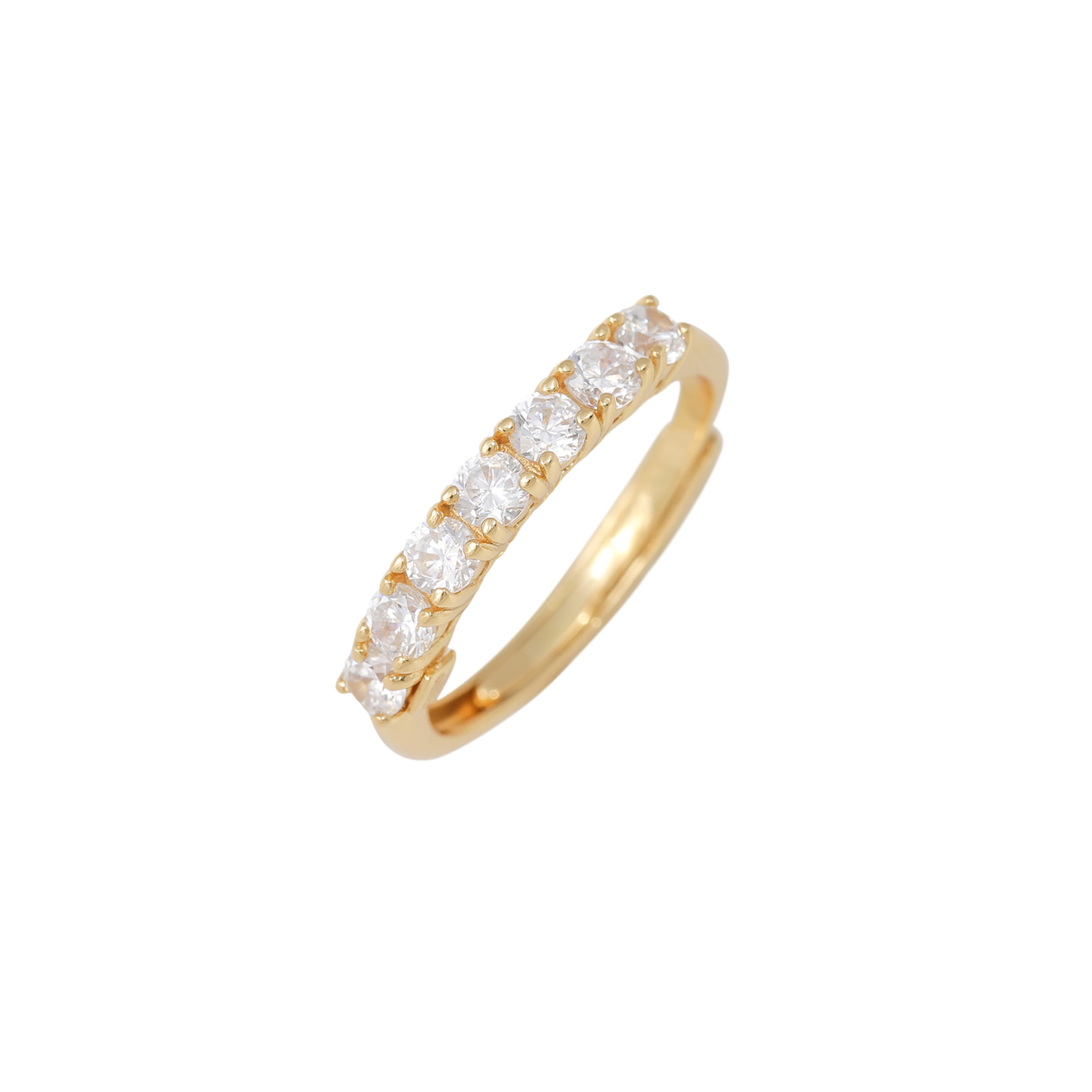 Anello Veretta Dorata Zirconi Arg.925 Regolabile
