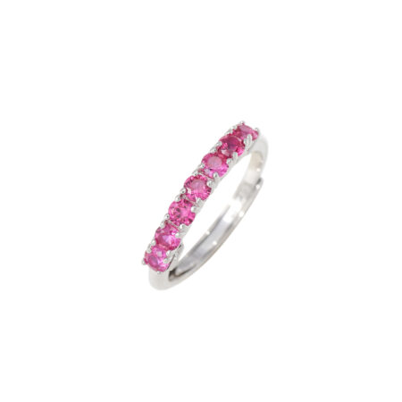 Anello Veretta Zirconi Fucsia Arg.925 Regolabile