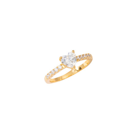 Anello Cuore Prezioso Dorato Arg.925