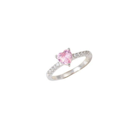 Anello Cuore Prezioso Rosa Arg.925