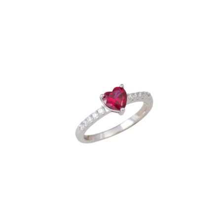 Anello Cuore Prezioso Fucsia Arg.925