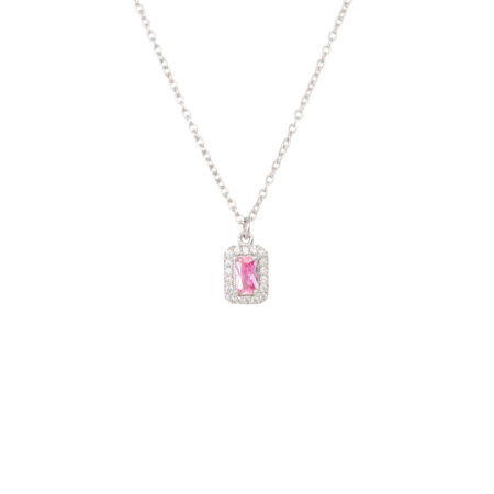 Collana Baguette Rosa Arg.925