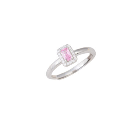 Anello Baguette Rosa Arg.925