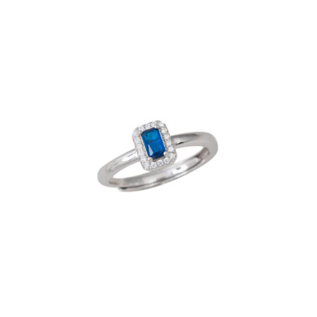 Anello Baguette Blu Arg.925