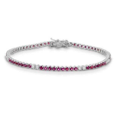 Bracciale Tennis Rubini Naturali 18kt
