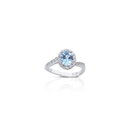 Anello Valentino Acqua Marina 18kt