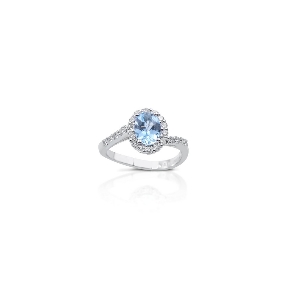 Anello Valentino Acqua Marina 18kt