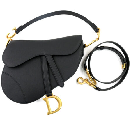 Dior Borsa a Tracolla Saddle Pelle Di Vitello Granulata Nera