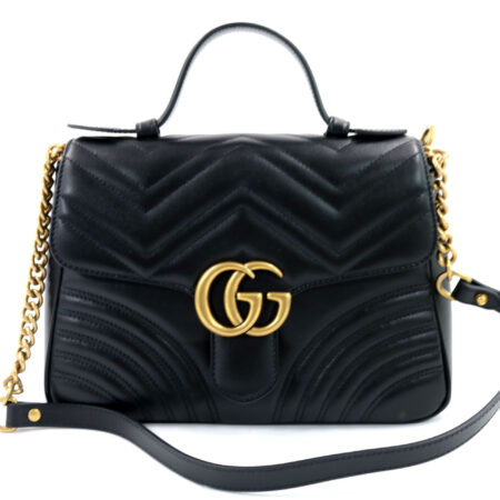 Gucci Borsa a Mano GG Marmont Misura Media Pelle Nera