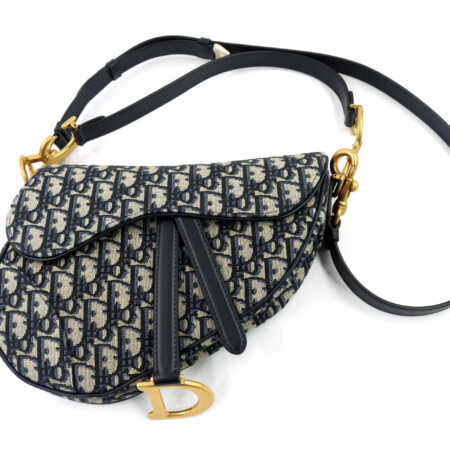 Dior Borsa a Tracolla Saddle Jacquard Dior Oblique Blu