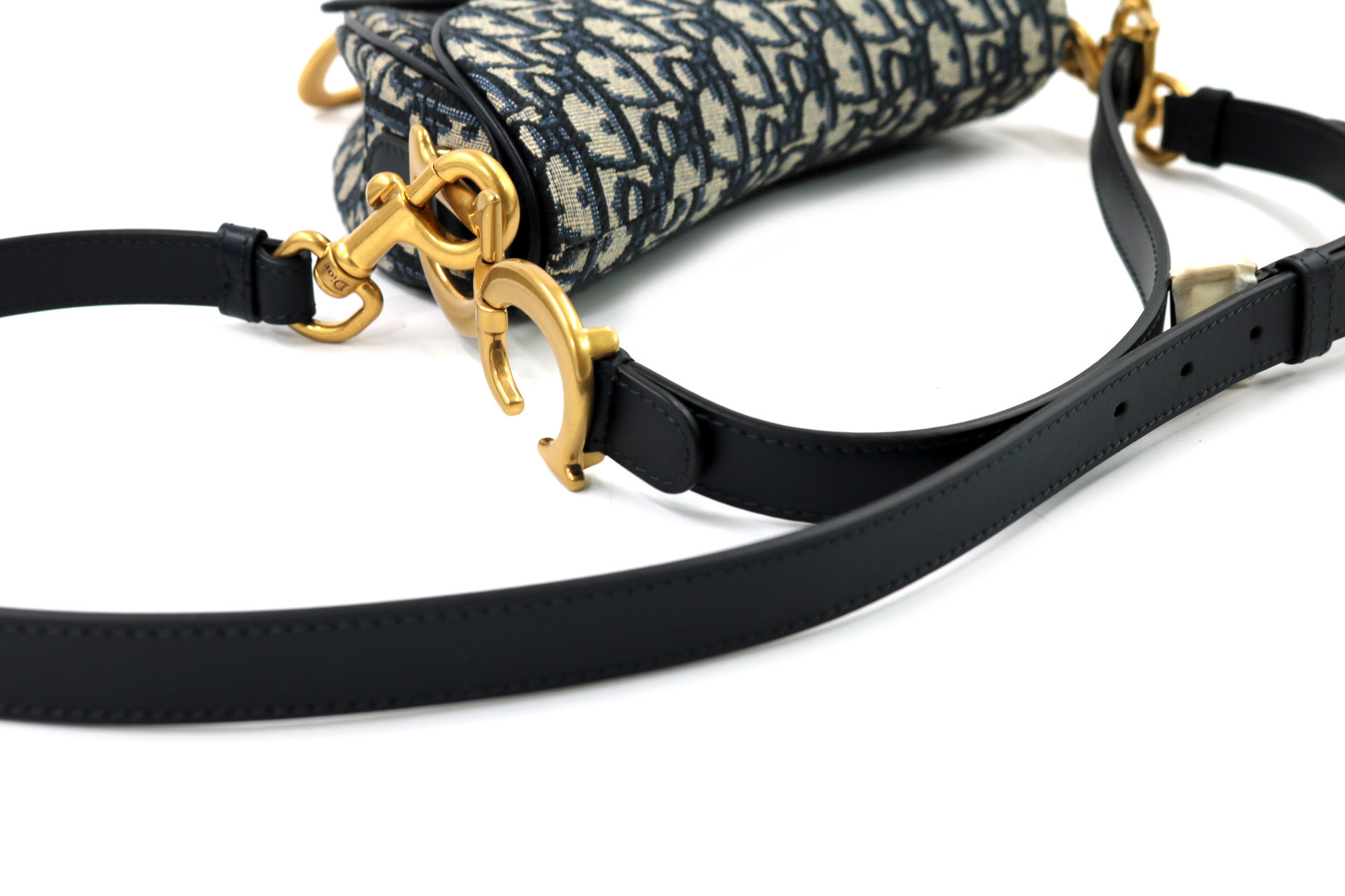 Dior Borsa a Tracolla Saddle Jacquard Dior Oblique Blu - immagine 3