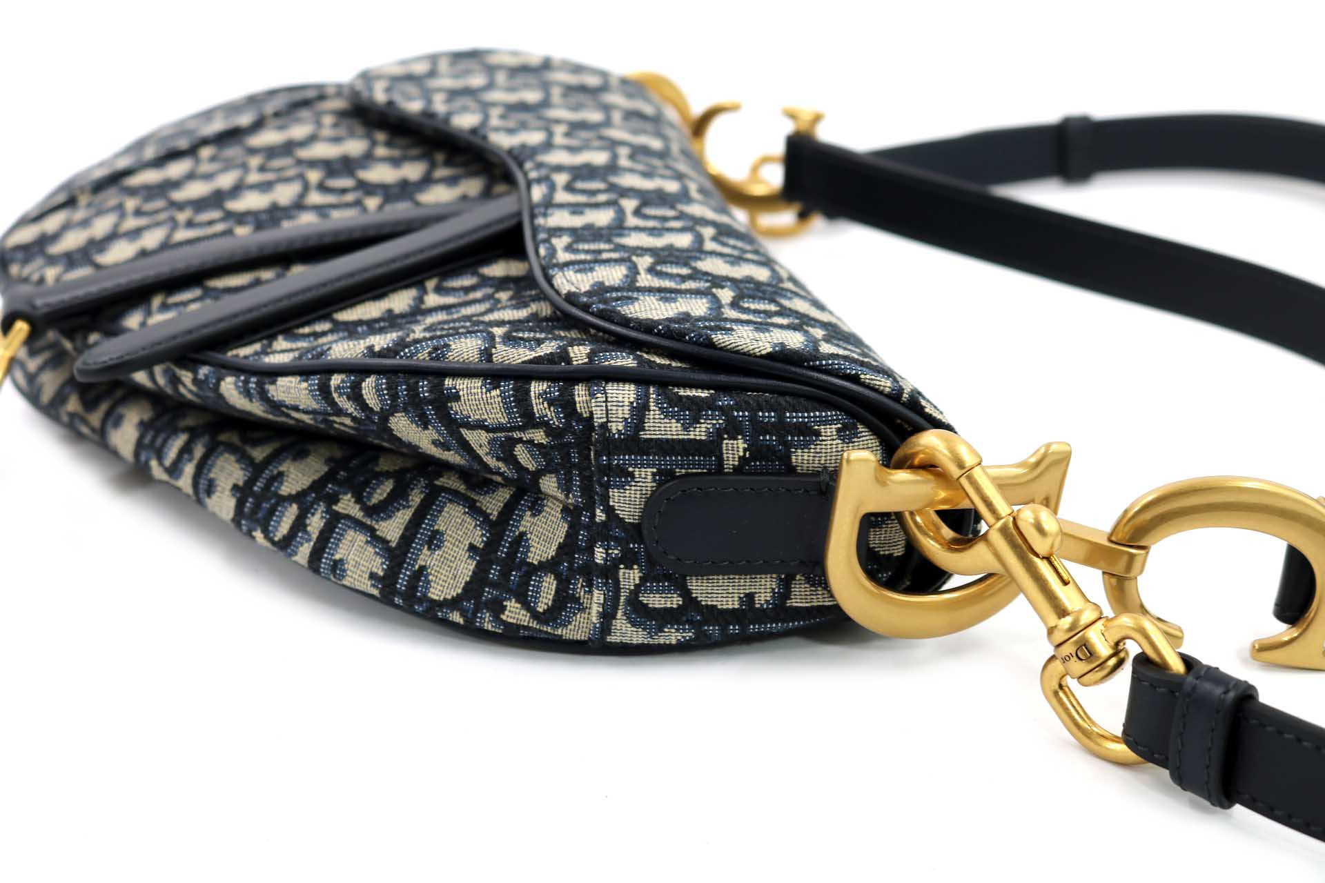 Dior Borsa a Tracolla Saddle Jacquard Dior Oblique Blu - immagine 5