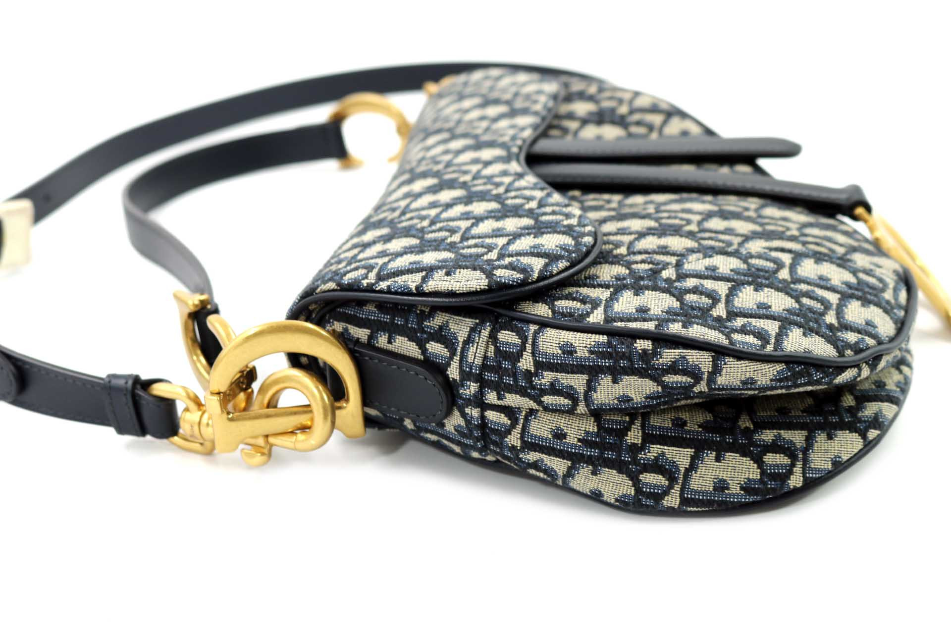 Dior Borsa a Tracolla Saddle Jacquard Dior Oblique Blu - immagine 6